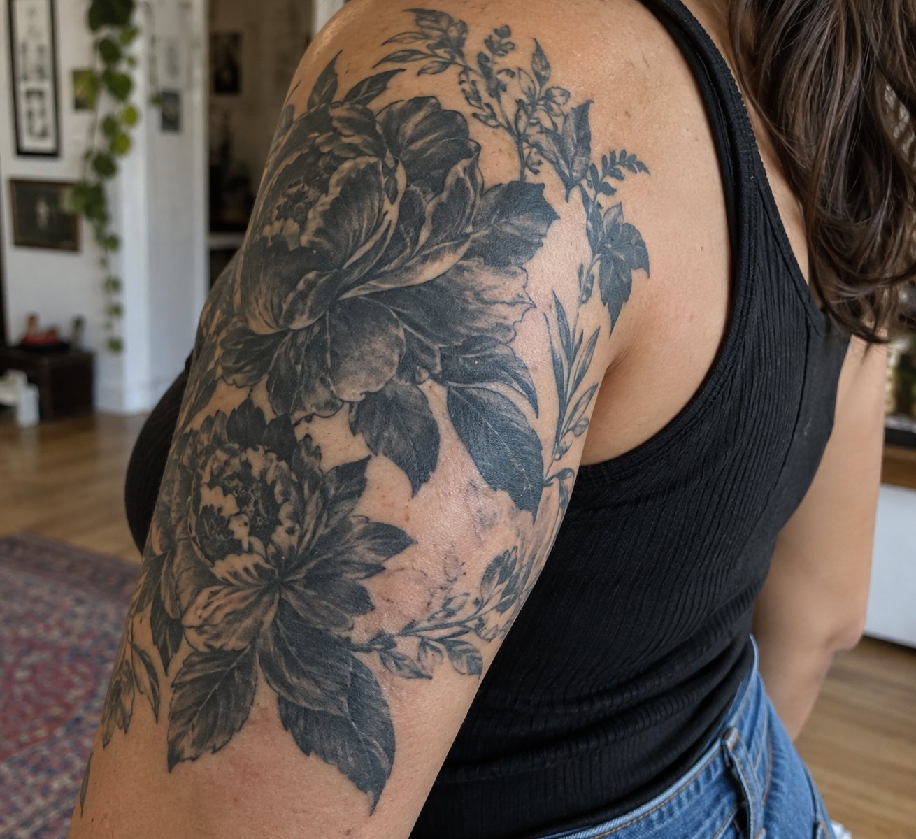Illustrative dark floral cover up concept